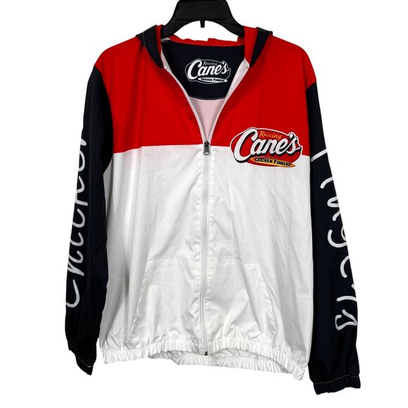 Raising Canes Windbreaker Jacket Mens Medium Employee Logo Casual Full Zip - Picture 1 of 12